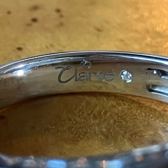 Genuine Moissanite Sterling Silver Ring Size 9 - Picture 7 of 10